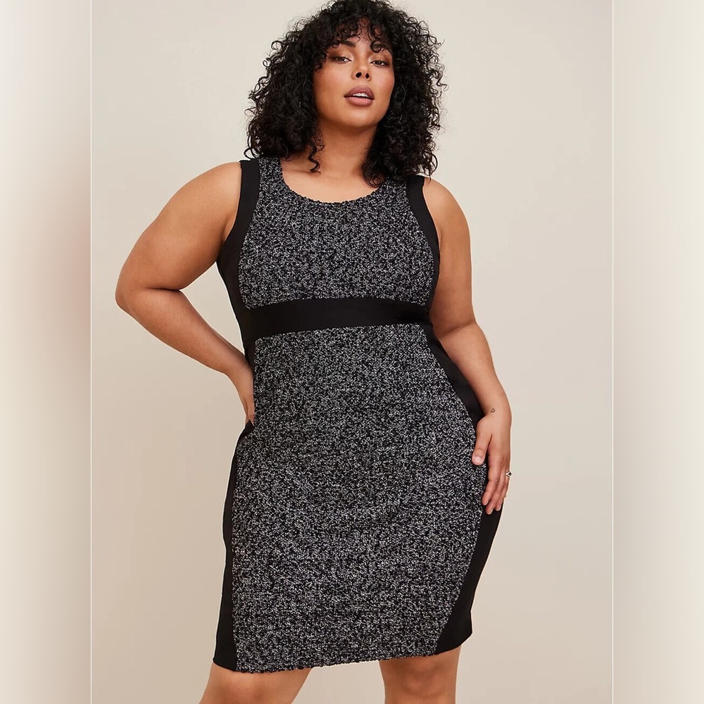 Torrid Black and Gray Midi Dress